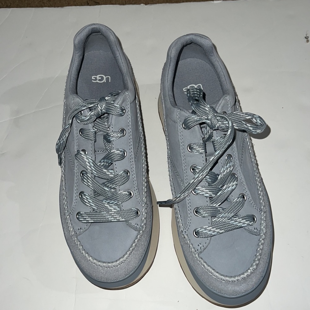 UGG Women's Blue Marin Lace Platform Leather Sneakers